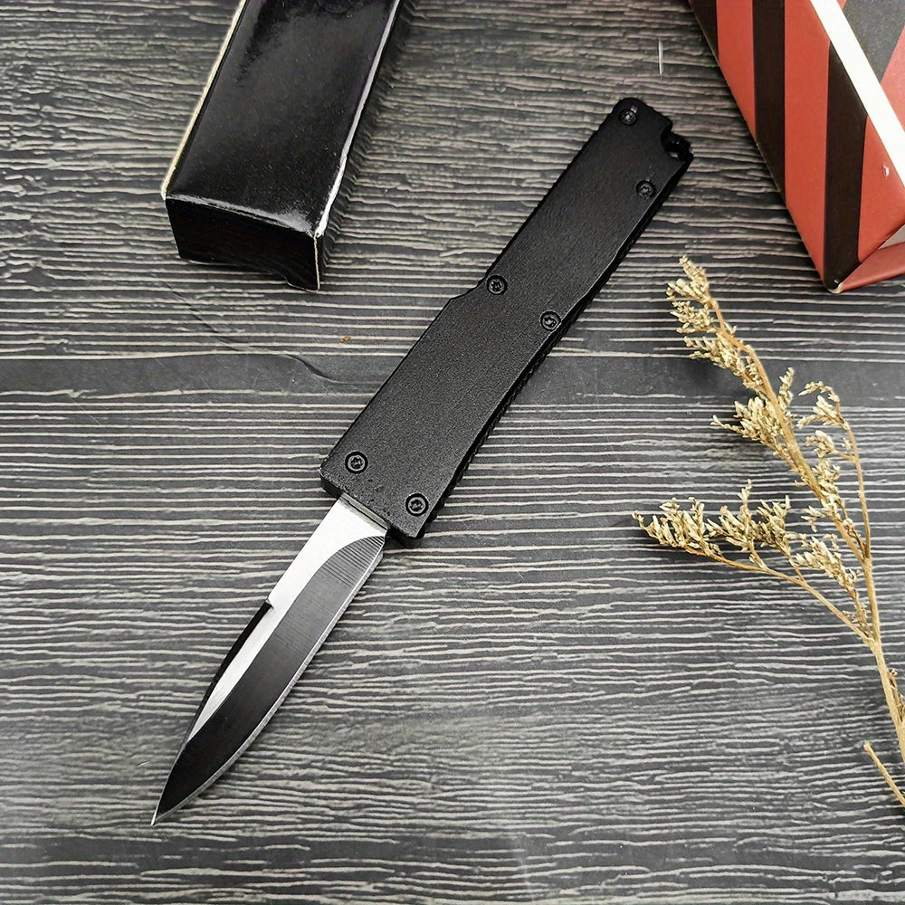 Survival Pocket Knife With Stainless Steel Blade And Aluminum Handle