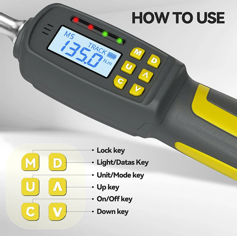 1/2'' Digital Torque Wrench 2% Accuracy Hand Tools 1/4'' 3/8'' Torque Wrench Digital For Auto Motorcycle Bike Waxtron Hot