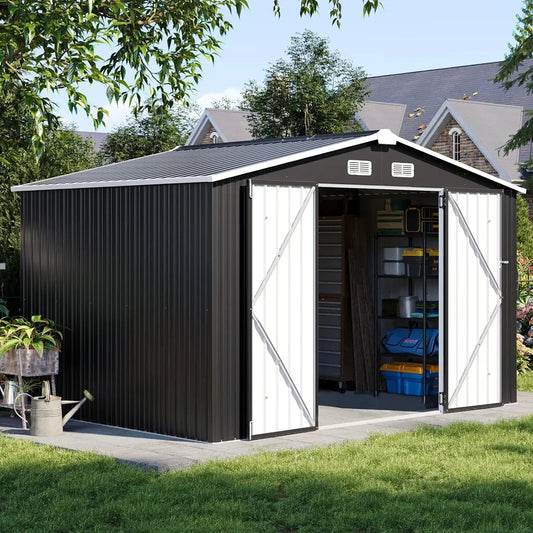 Galvanized Outdoor Storage Shed, Waterproof For Garden Tools
