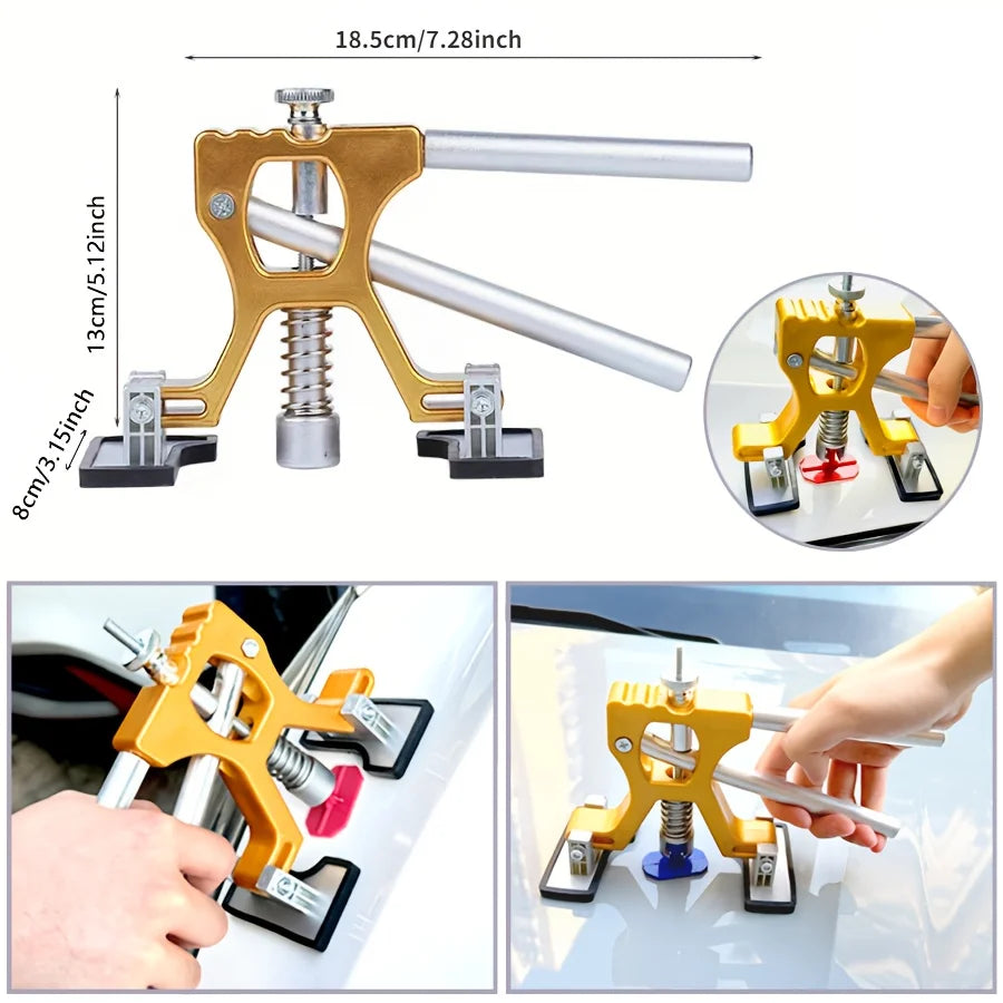Paintless Dent Removal Kit With T Bar Puller Slide Hammer