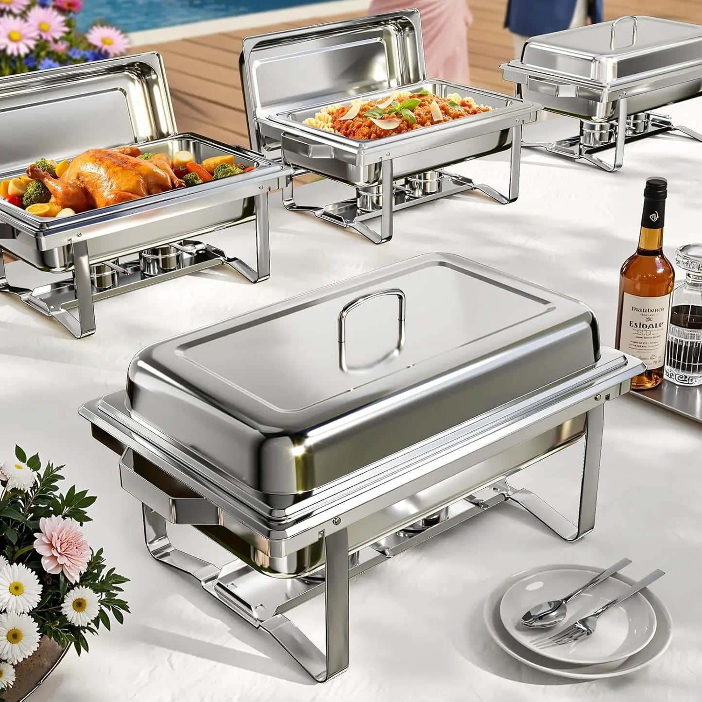Chafing Dish Buffet Set Stainless Steel Food Warmers For Parties