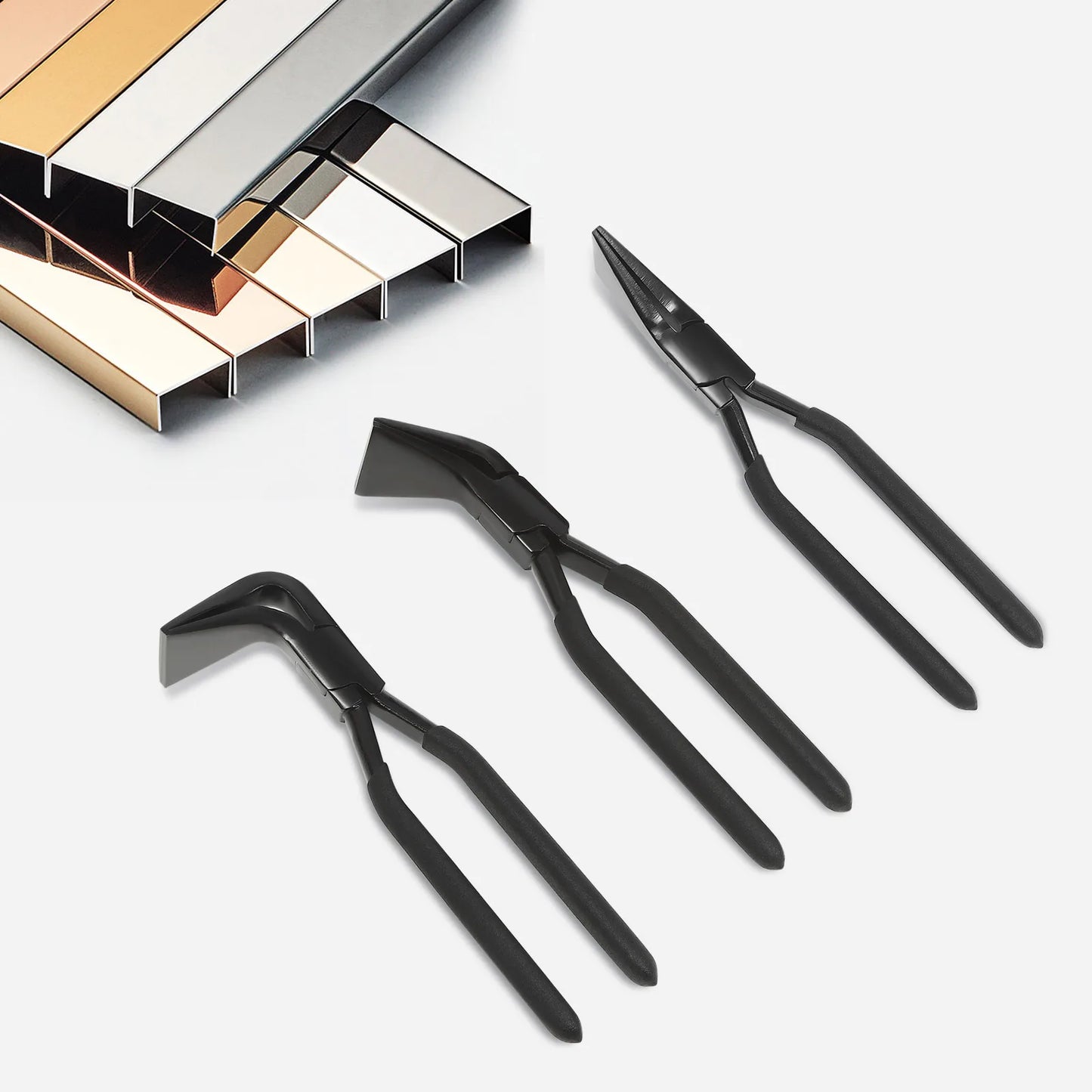 3 Piece Metal Bending Pliers Set Straight 45 90 Degrees For DIY