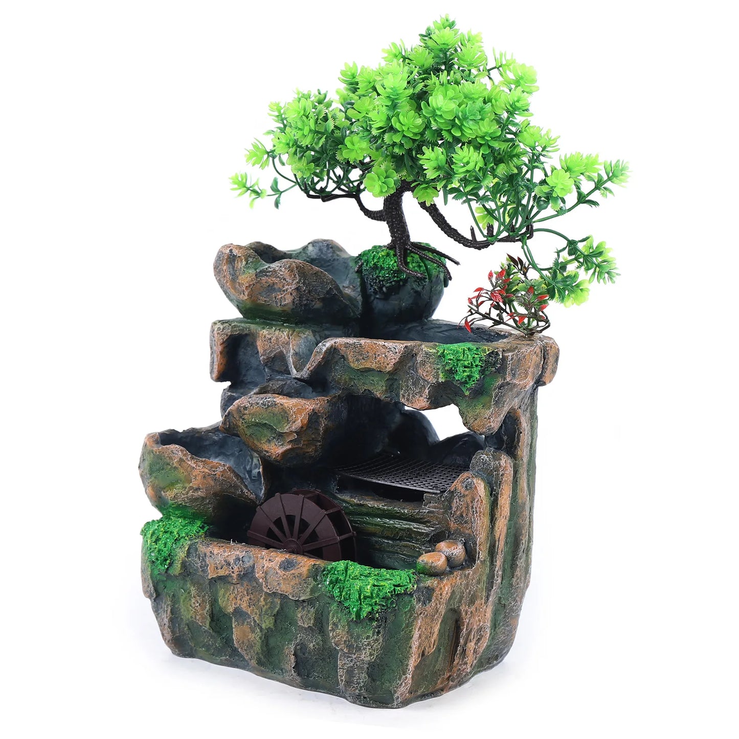 Indoor Fountain Waterfall Decor With LED Lighting For Zen Meditation