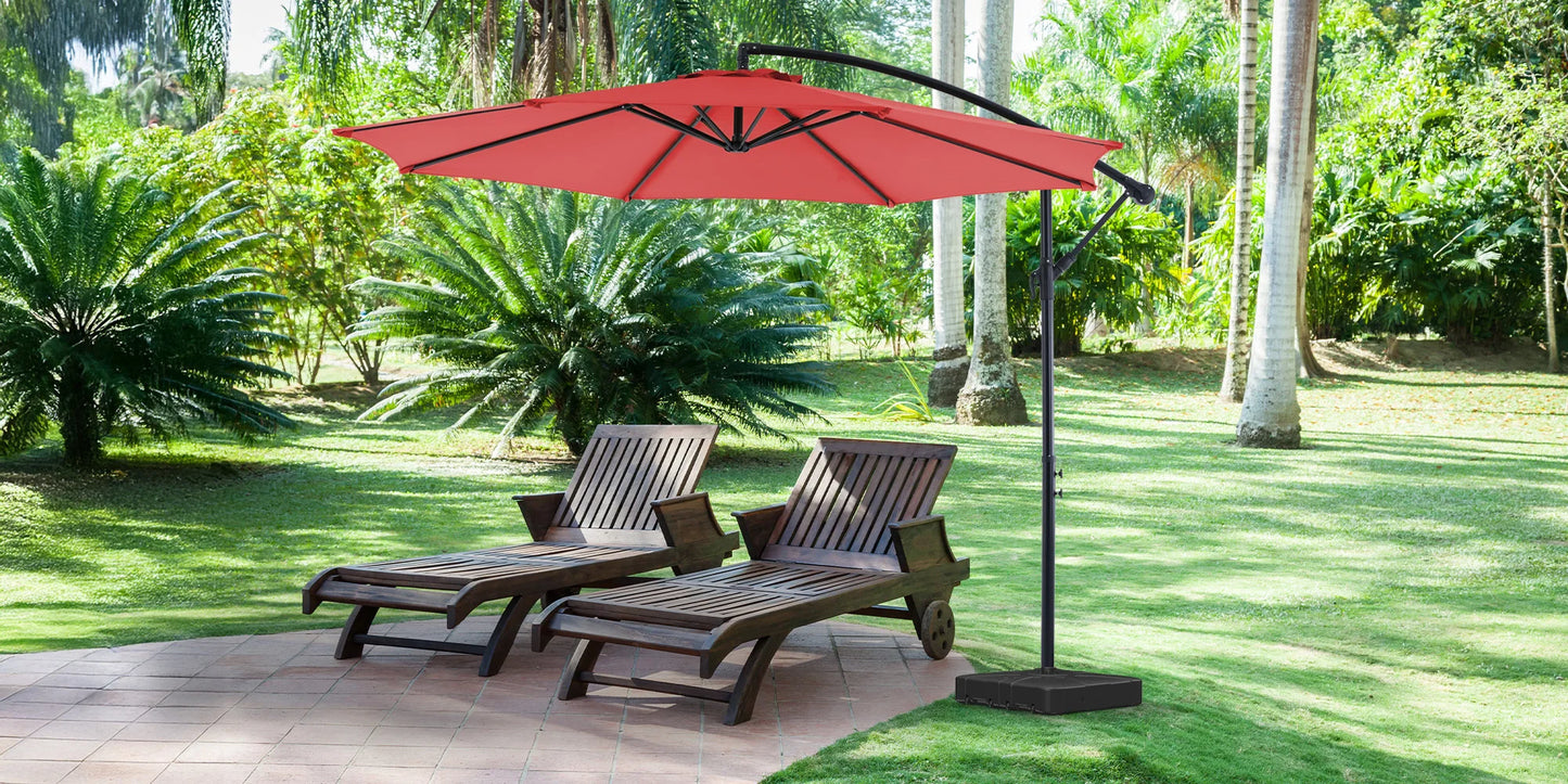 JHK Outdoor Cantilever Patio Umbrella Easy Tilt UV Protection