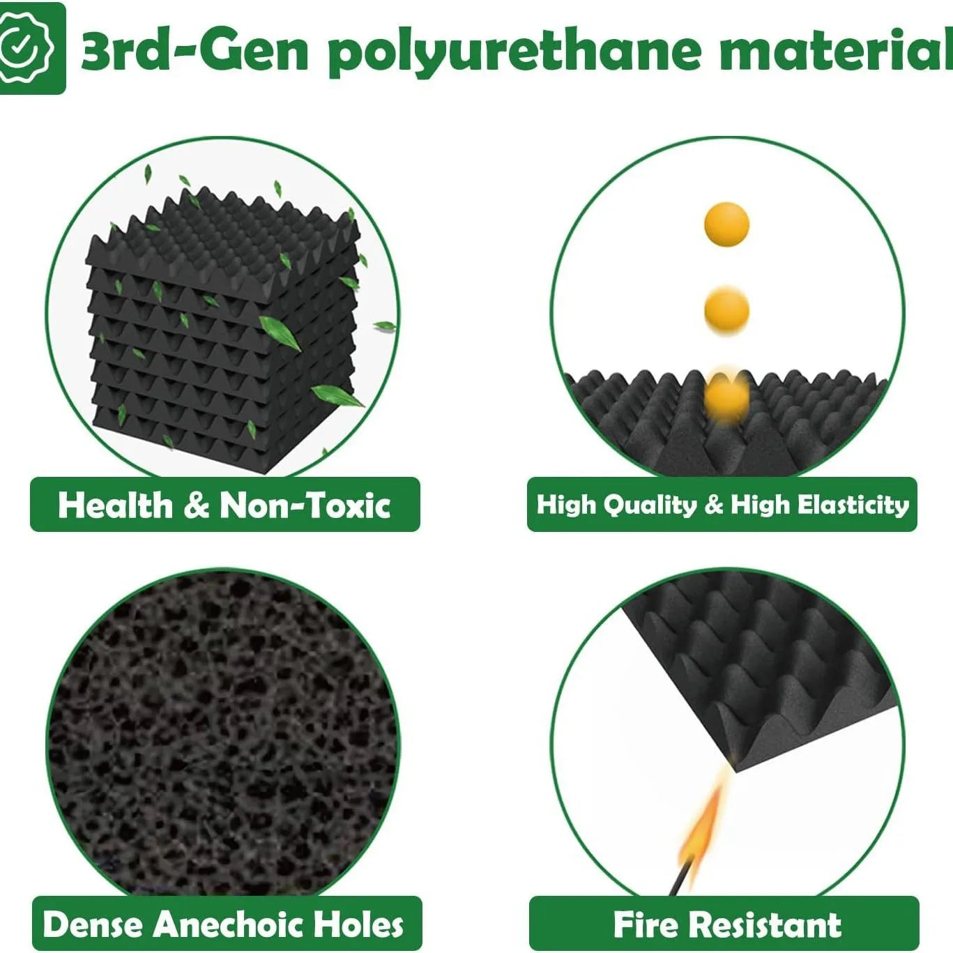 Self-Adhesive Eggcrate Acoustic Foam Panels For Home Studio Noise Reduction