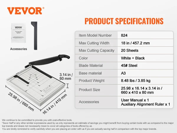 SucceBuy Paper Cutter Guillotine Trimmer 16 And 20 Sheets