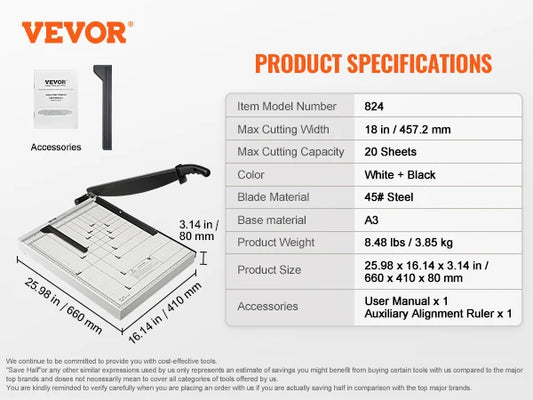 SucceBuy Paper Cutter Guillotine Trimmer 16 And 20 Sheets