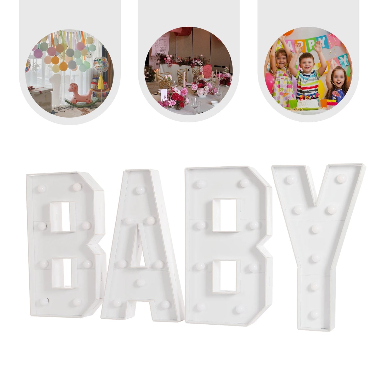 Light Up Letter Lights LED Alphabet Decor For Baby Parties