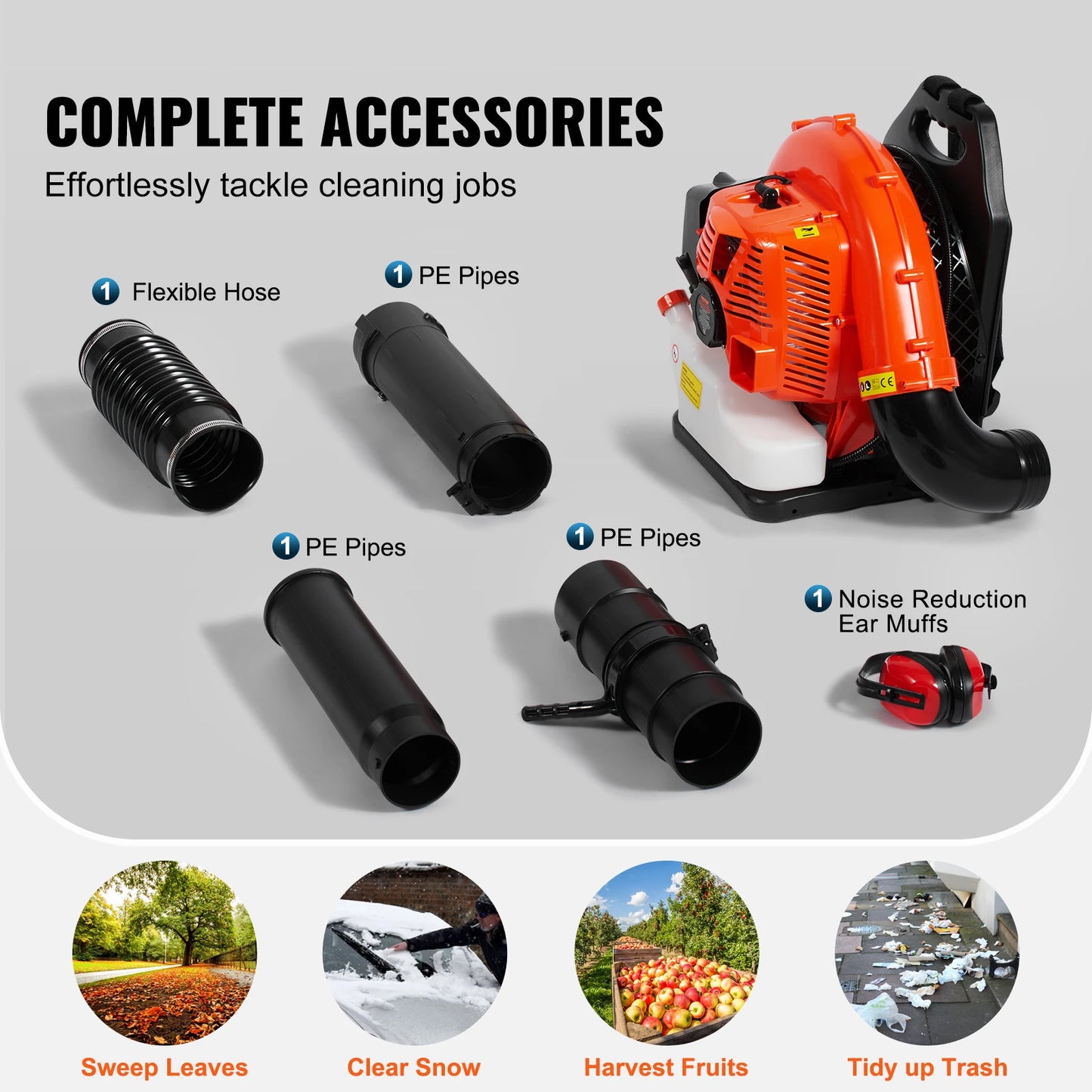 SucceBuy Backpack Leaf Blower 79cc 2 Cycle With 930 CFM