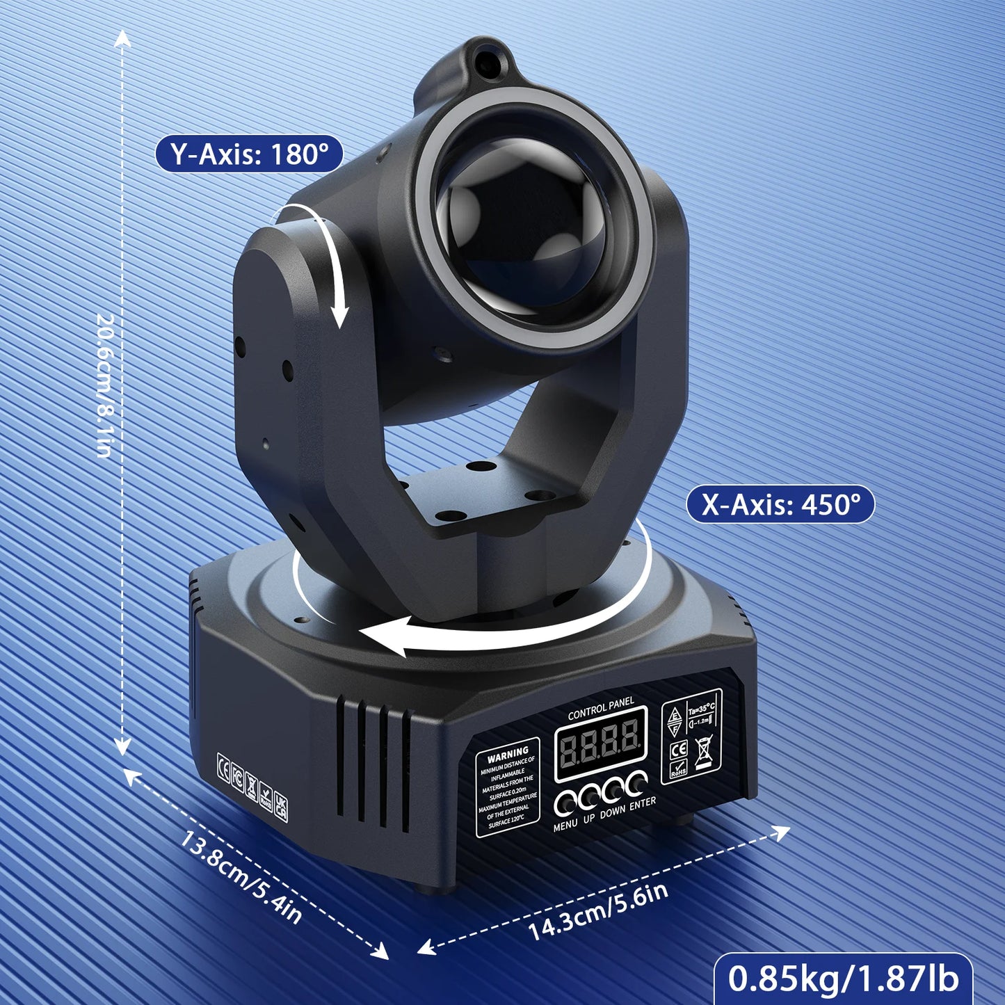 U'King Mini Moving Head Light 4in1 RGBW DMX Strobe Effect