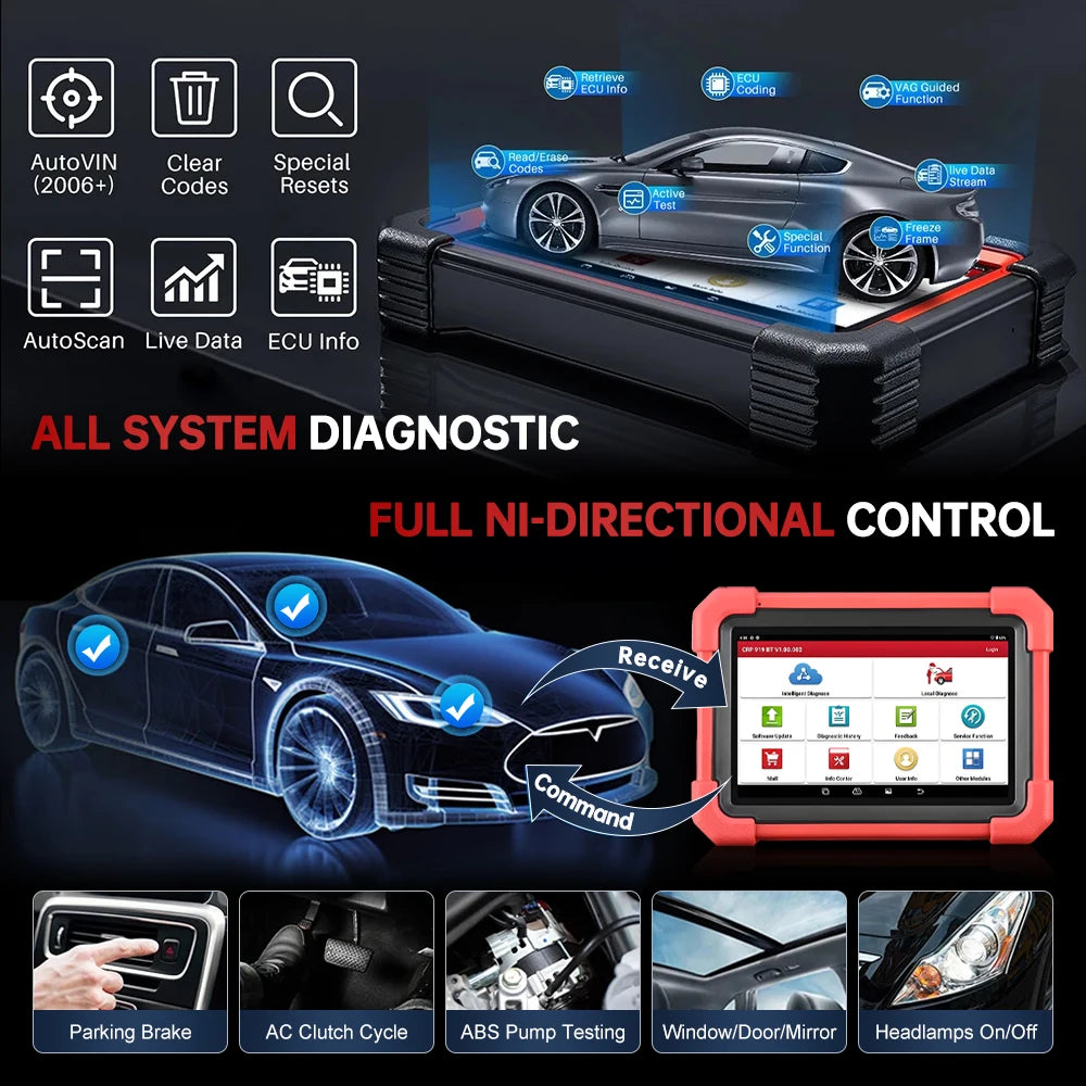 LAUNCH X431 CRP919X BT Car Diagnostic Tool OBD2 Scanner CANFD DOIP