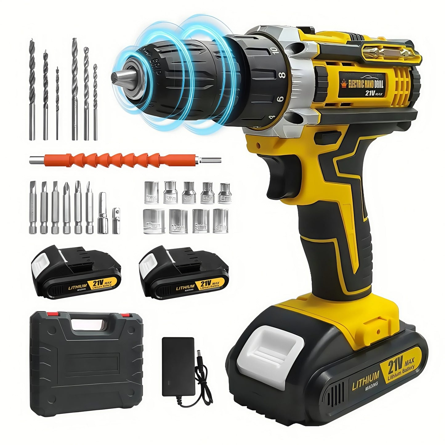 Cordless 21V Drill And Screwdriver Combo Kit For DIY