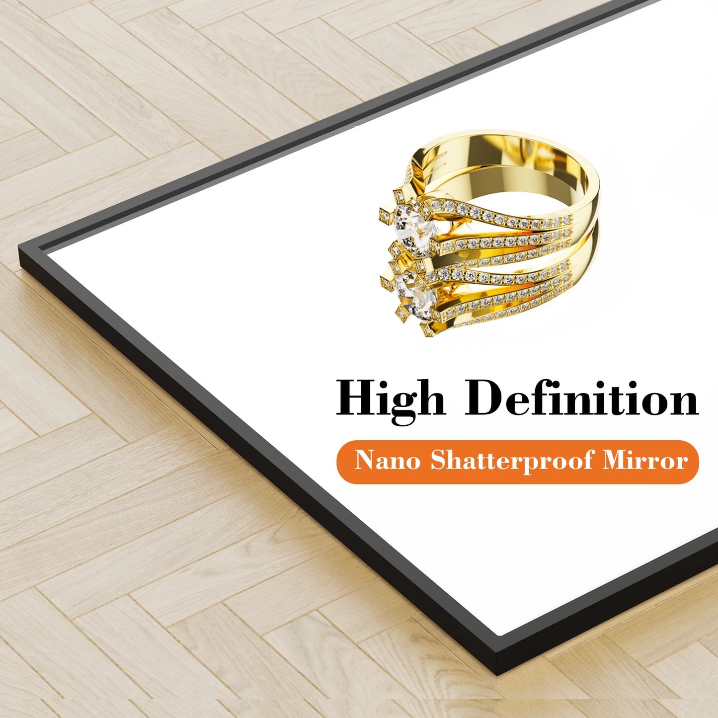 JHK Full Length Wall Mirror With Aluminum Alloy Frame Stand