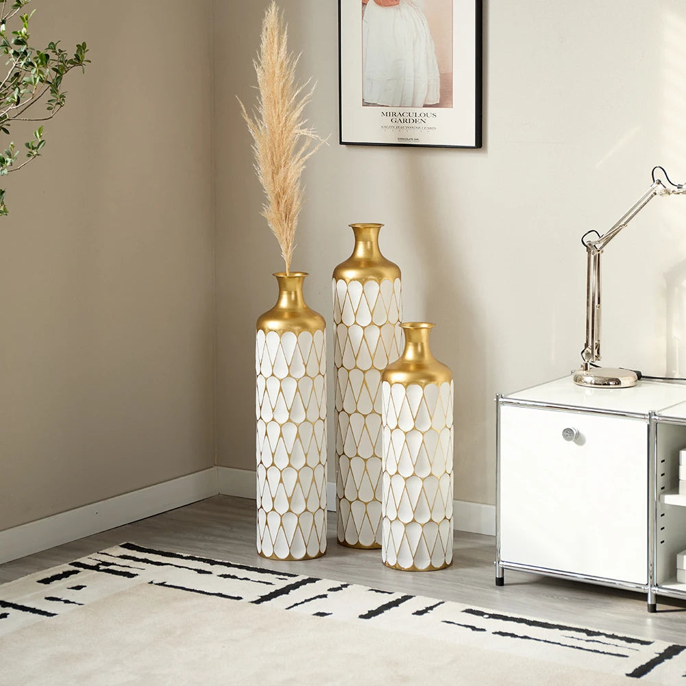 Twister.CK Floor Metal Vase Set Modern Home Decor Collection