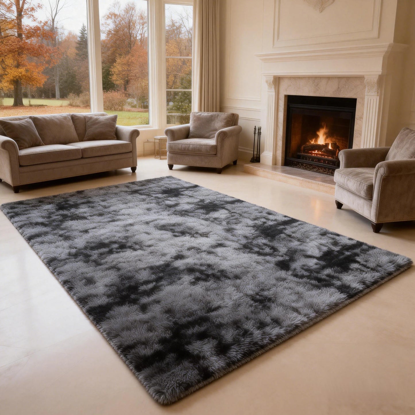 Ultra Soft Shag Area Rug For Living Room And Bedroom