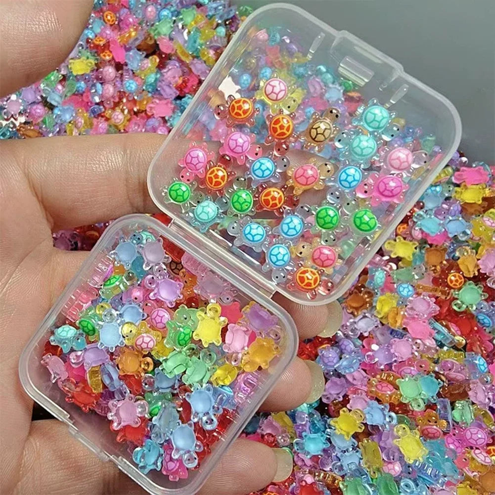 APWIKOGER Mini Resin Turtles Night Glow Figurines For Diorama