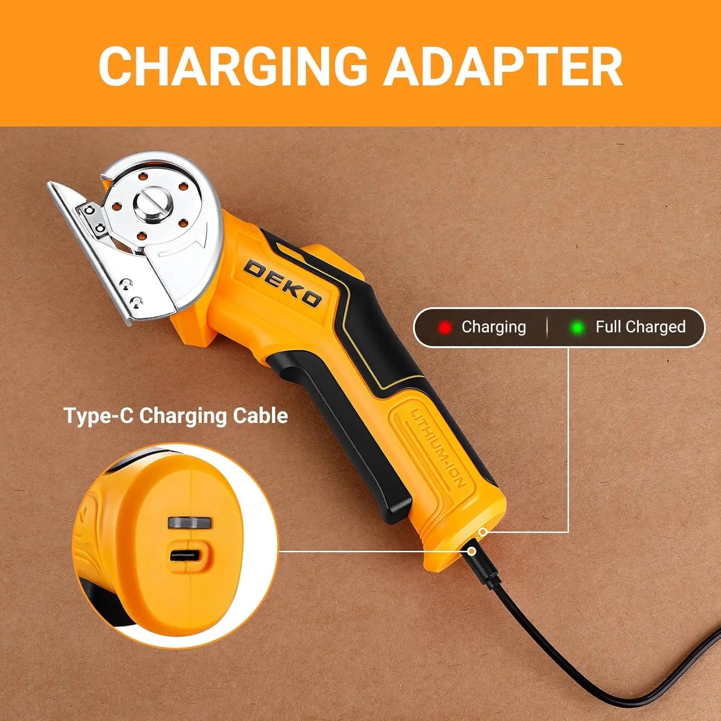 DEKOPRO Electric Sewing Scissors 3.7V Multifunctional Cardboard Cutter