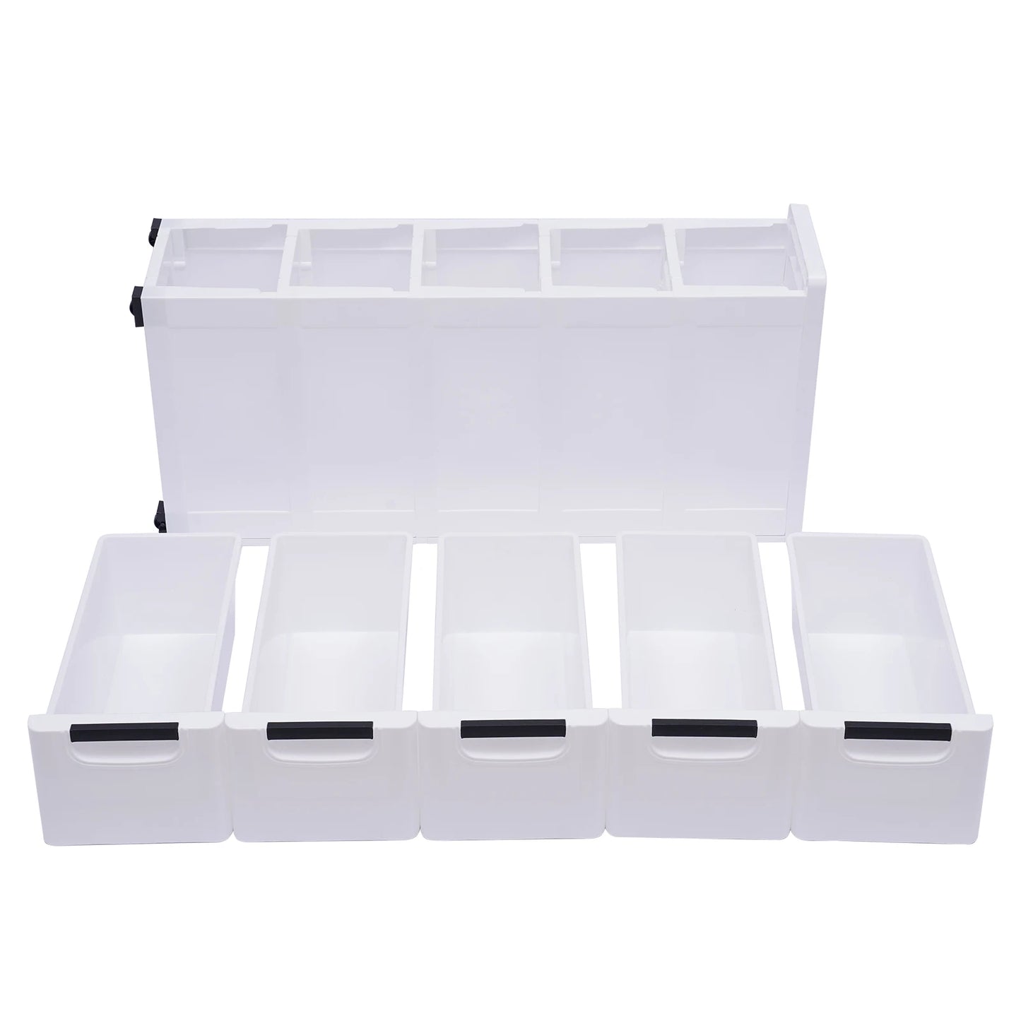 Large Capacity Storage Cabinet with 5 Compartmentalized Design Drawers, Organized Storage Cabinet , Flexible Movement