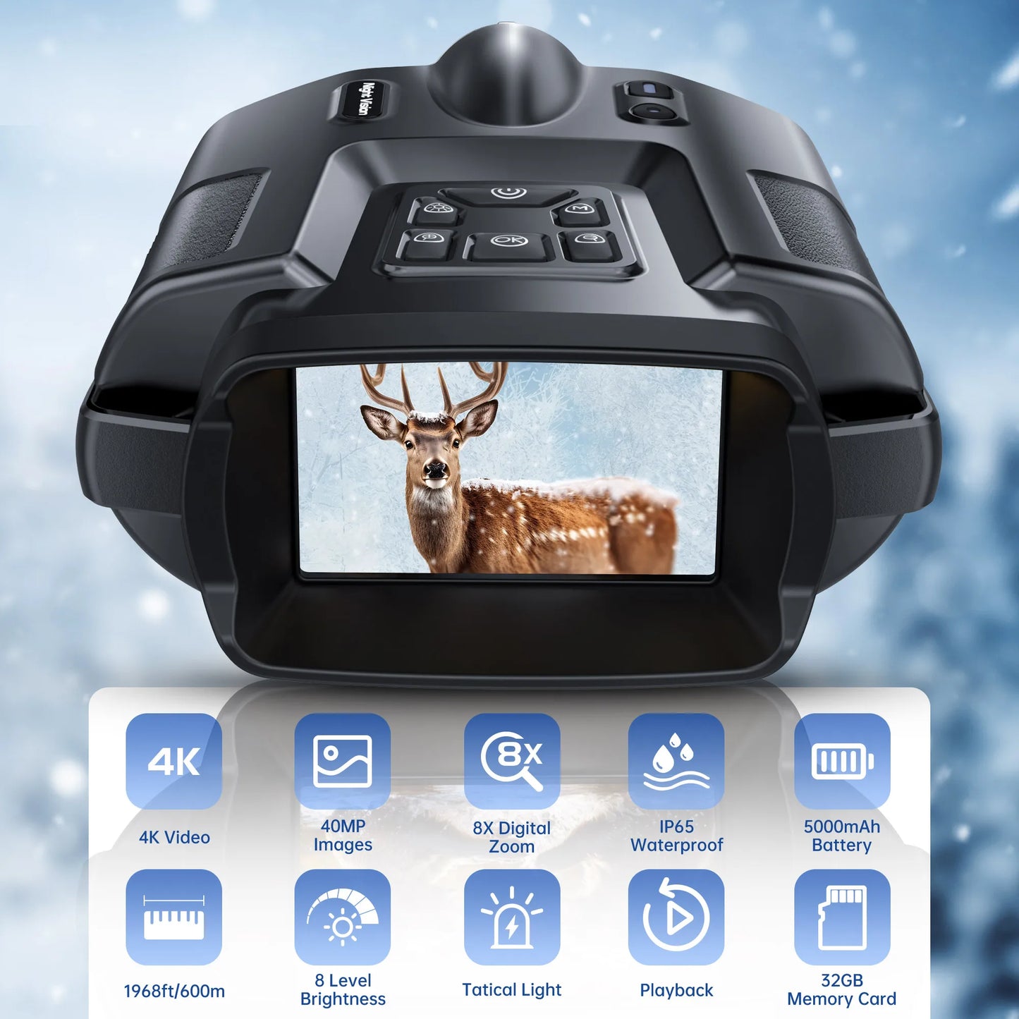 USB Rechargeable 4K Night Vision Infrared Binoculars