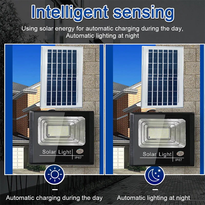 Solar Flood Light Outdoor Security Light Dusk to Dawn Waterproof