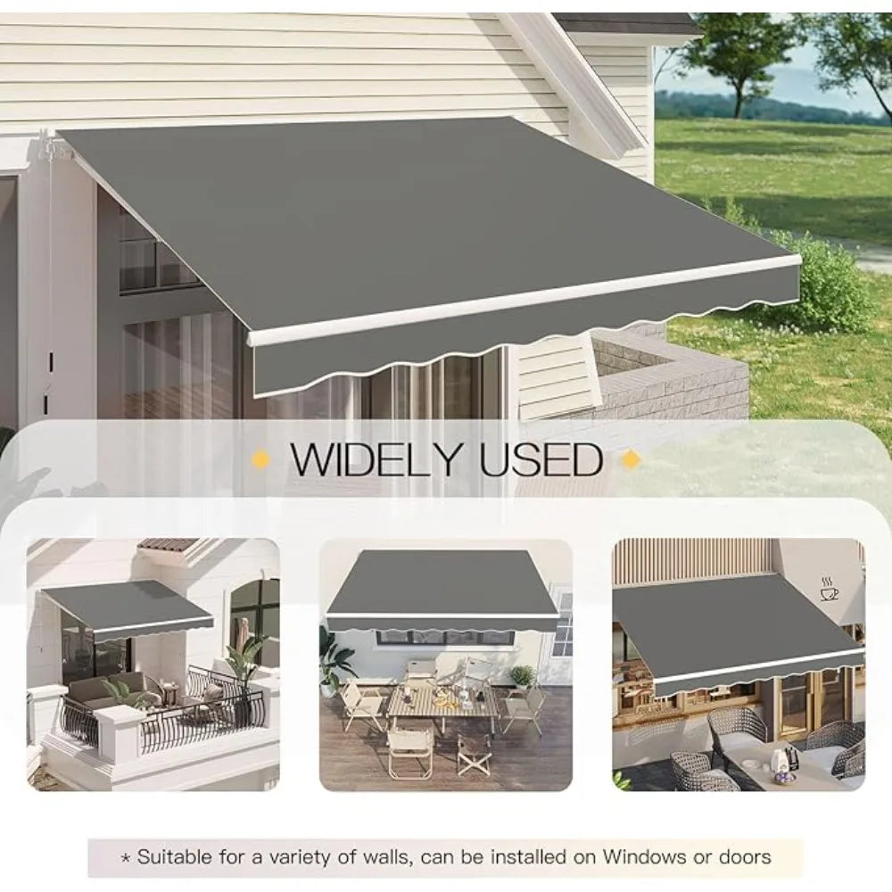 Manual Retractable Awning For Patio Sun Shade Shelter