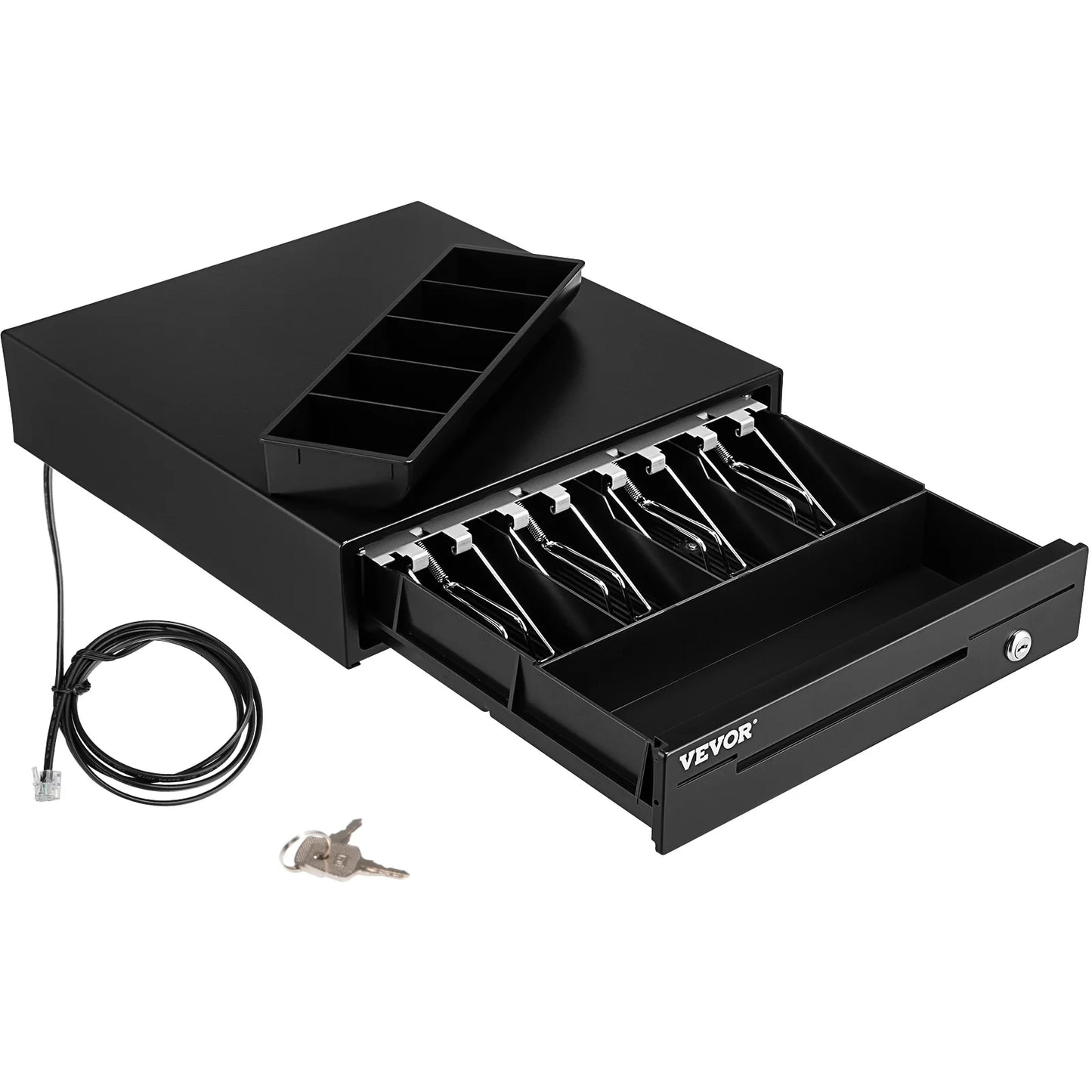 SucceBuy 12V Cash Register Drawer With Removable Coin Tray
