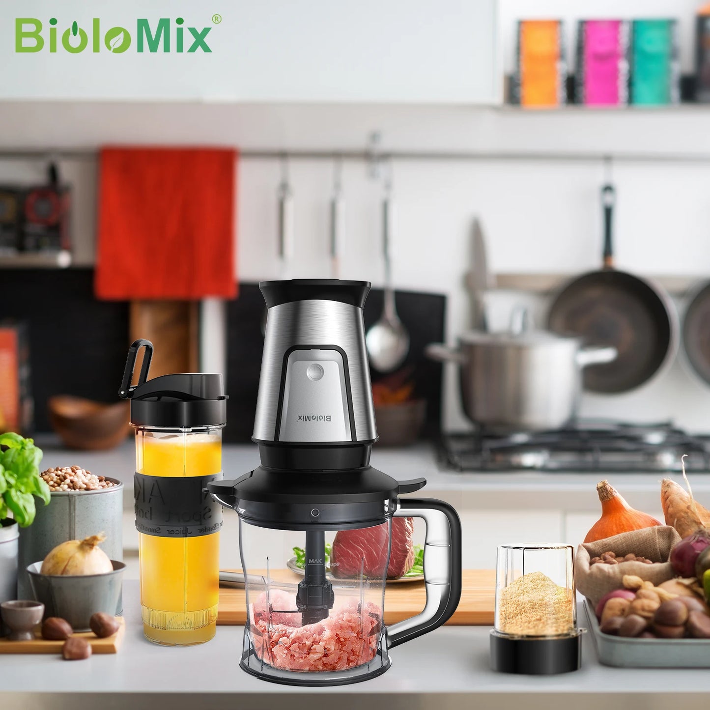 Biolomix Three In One Multifunction Food Processor 700W