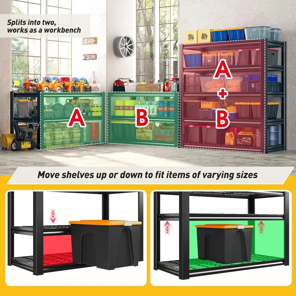 Garage Shelving Unit 5 Tier Heavy Duty Steel Storage