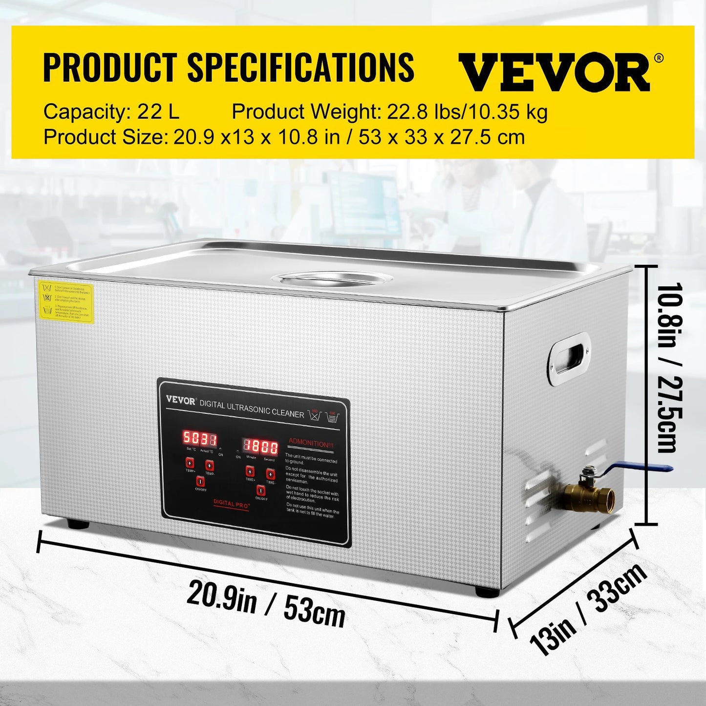 SucceBuy Ultrasonic Cleaner Portable Stainless Steel Home Appliance