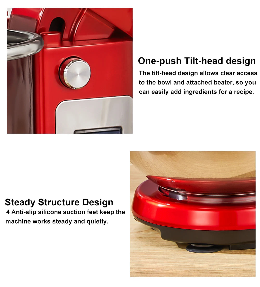 Biolomix BM601 Stand Mixer With 1200W Motor And 6 Speed