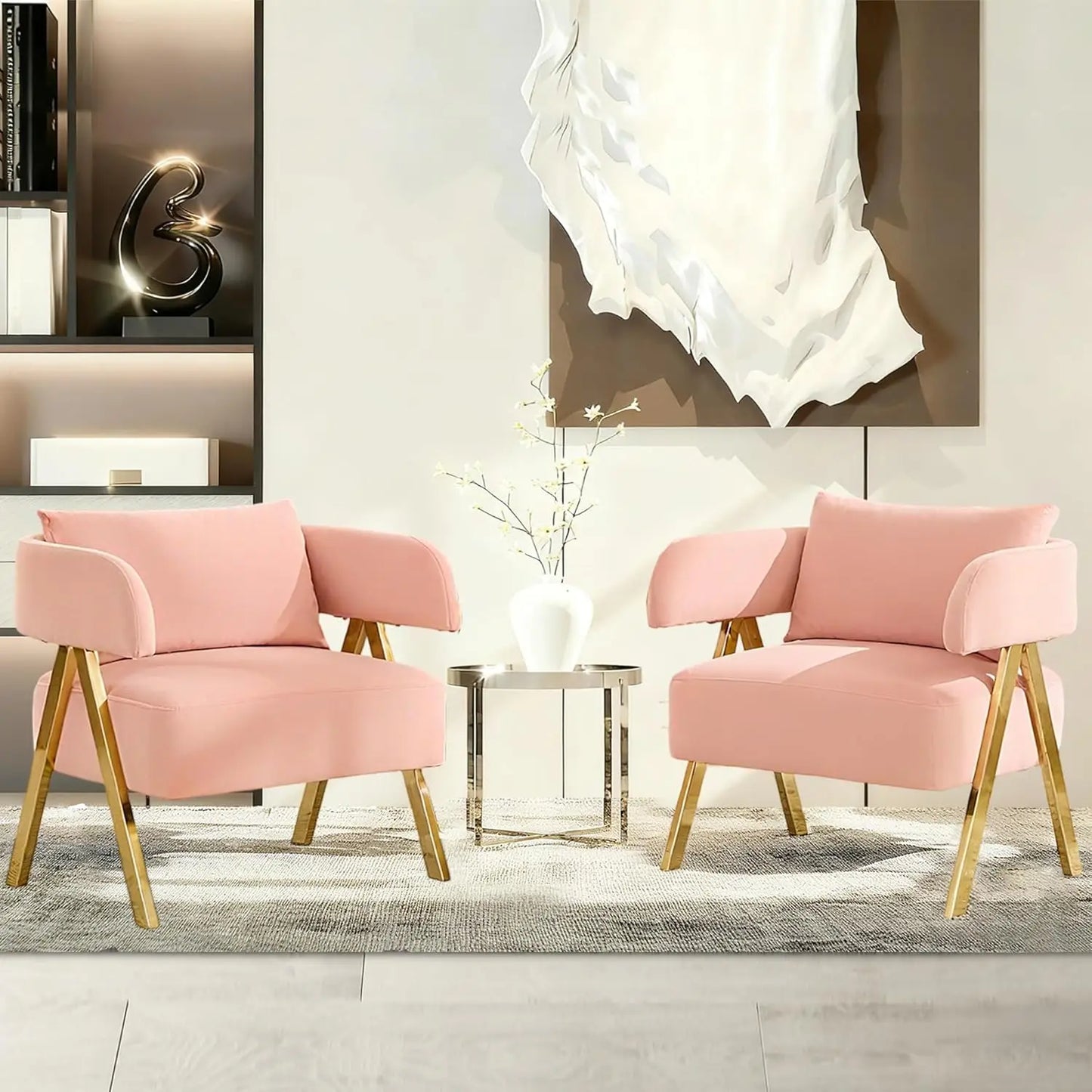 Modern Velvet Barrel Accent Chairs For Living Room And Bedroom