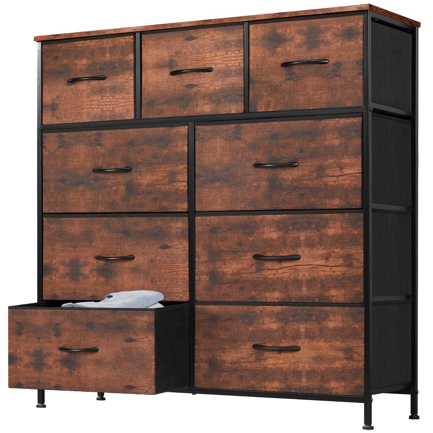 JHK Dresser With Nine Fabric Storage Drawers For Bedroom