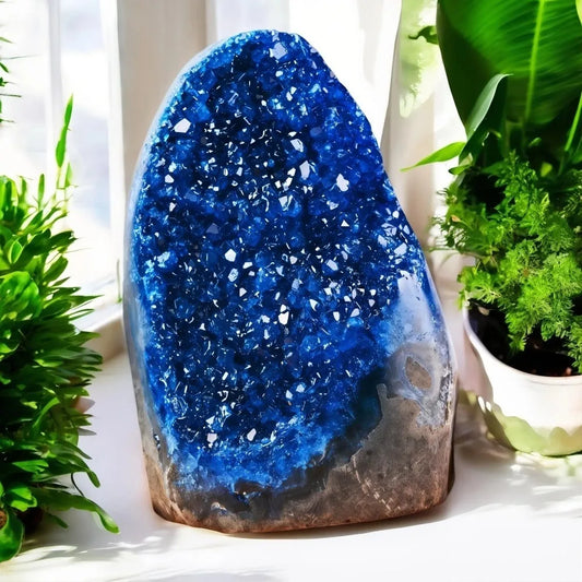 CrystalHola Geode Quartz Crystal Mineral Specimen for Home Decor