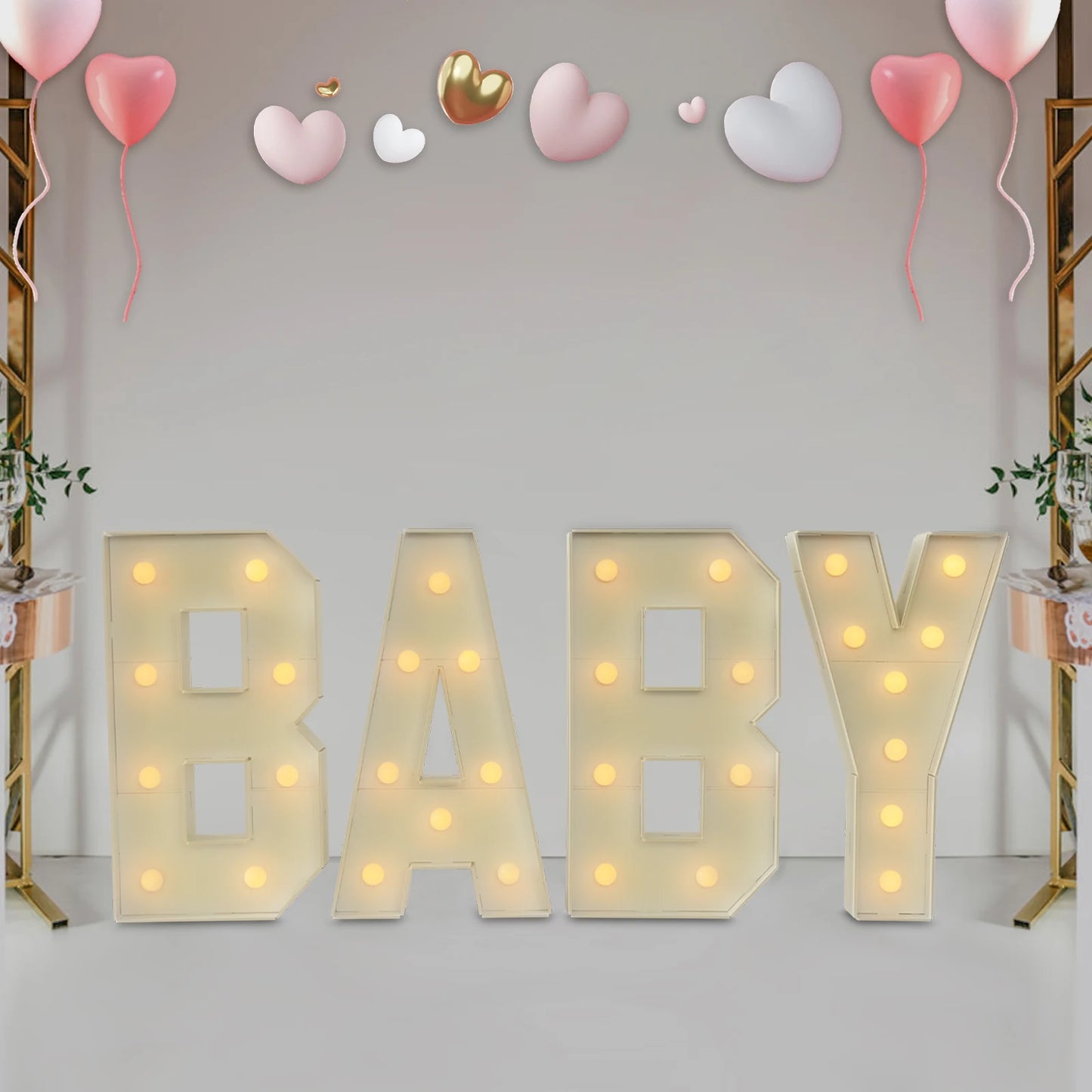 Light Up Letter Lights LED Alphabet Decor For Baby Parties