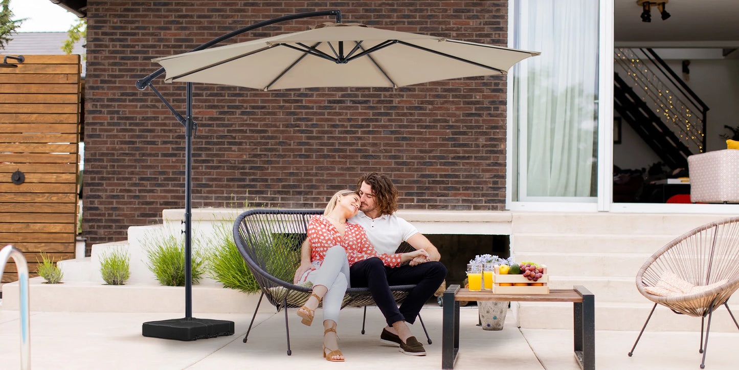 JHK Outdoor Cantilever Patio Umbrella Easy Tilt UV Protection