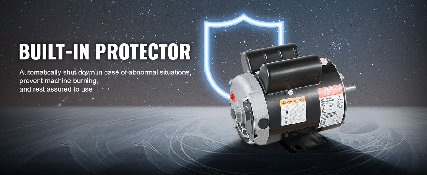 Air Compressor Motor 230V Single Phase 3450 RPM SucceBuy