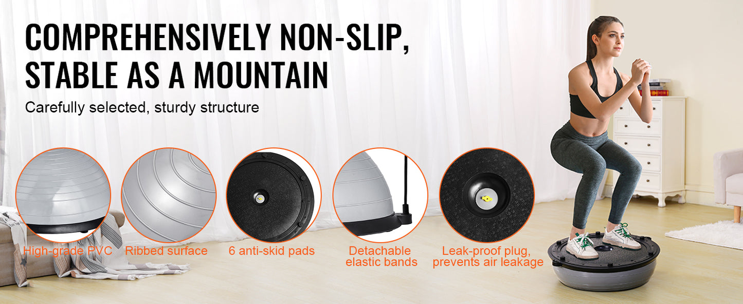 SucceBuy Half Exercise Ball Trainer With Resistance Bands