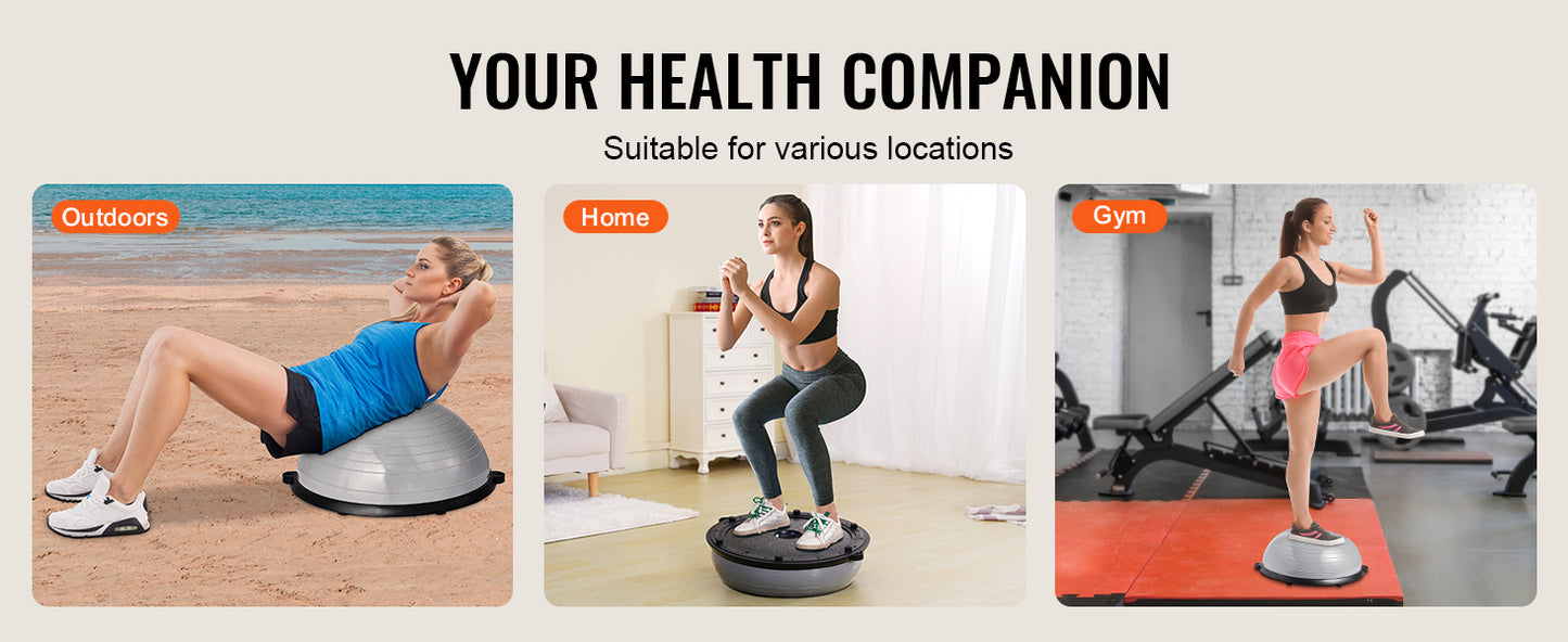 SucceBuy Half Exercise Ball Trainer With Resistance Bands