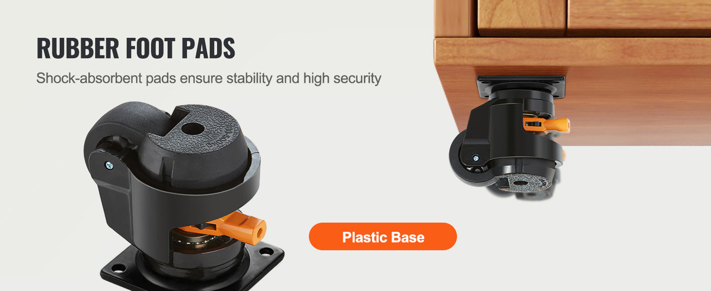 SucceBuy 4 Pack Leveling Casters Heavy Duty Swivel Wheels
