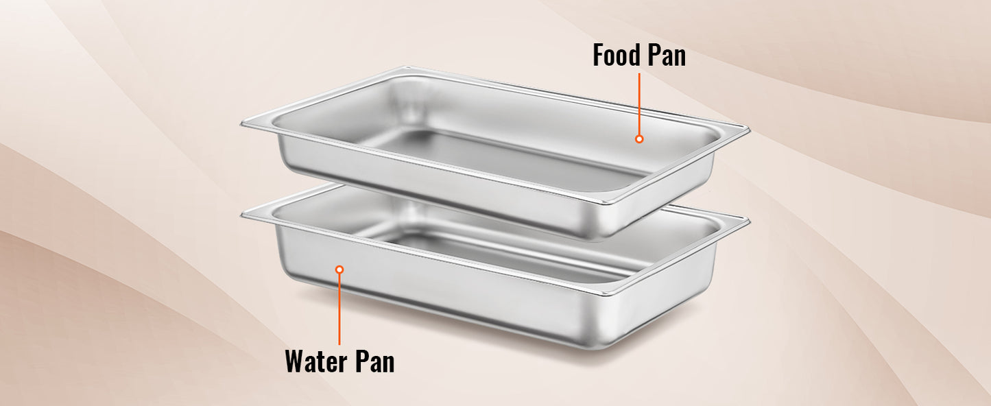 SucceBuy Rectangle Chafing Dish Buffet Warmer Set For Catering