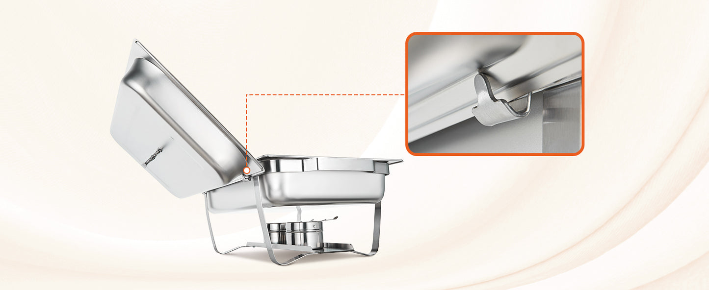 SucceBuy Rectangle Chafing Dish Buffet Warmer Set For Catering