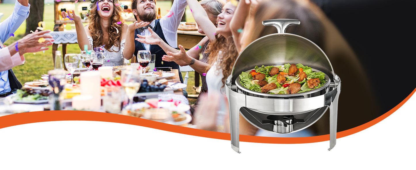 SucceBuy Stainless Steel Chafing Dish Buffet Set Two Pack