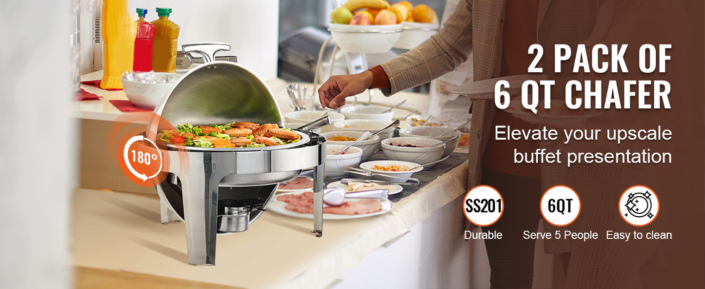 SucceBuy Stainless Steel Chafing Dish Buffet Set Two Pack