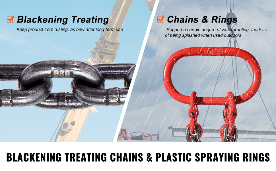 SucceBuy 3T Chain Sling G80 Two-Leg Grab Hooks Heavy Duty