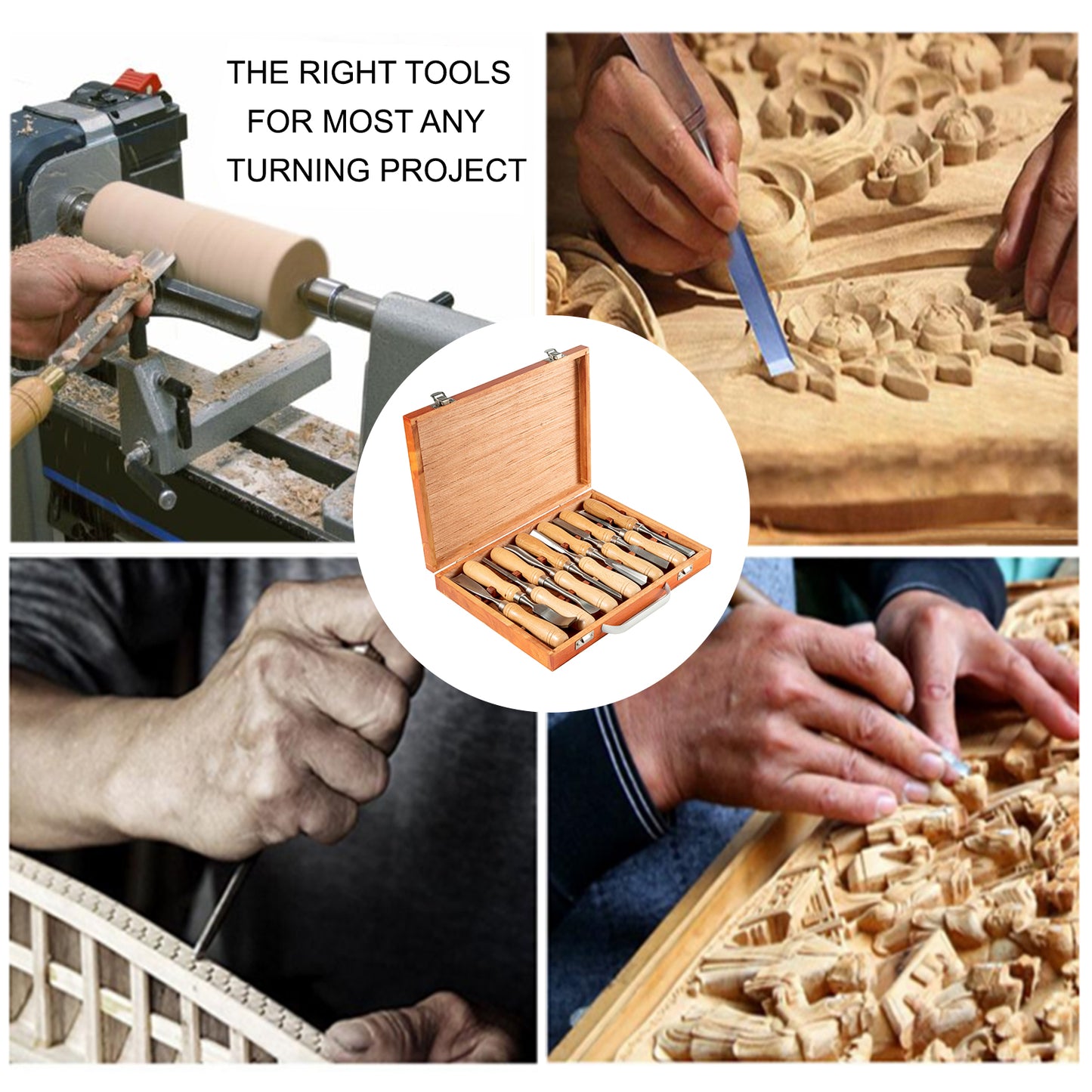 SucceBuy 12 Piece Wood Carving Chisel Set For Woodworking Tools