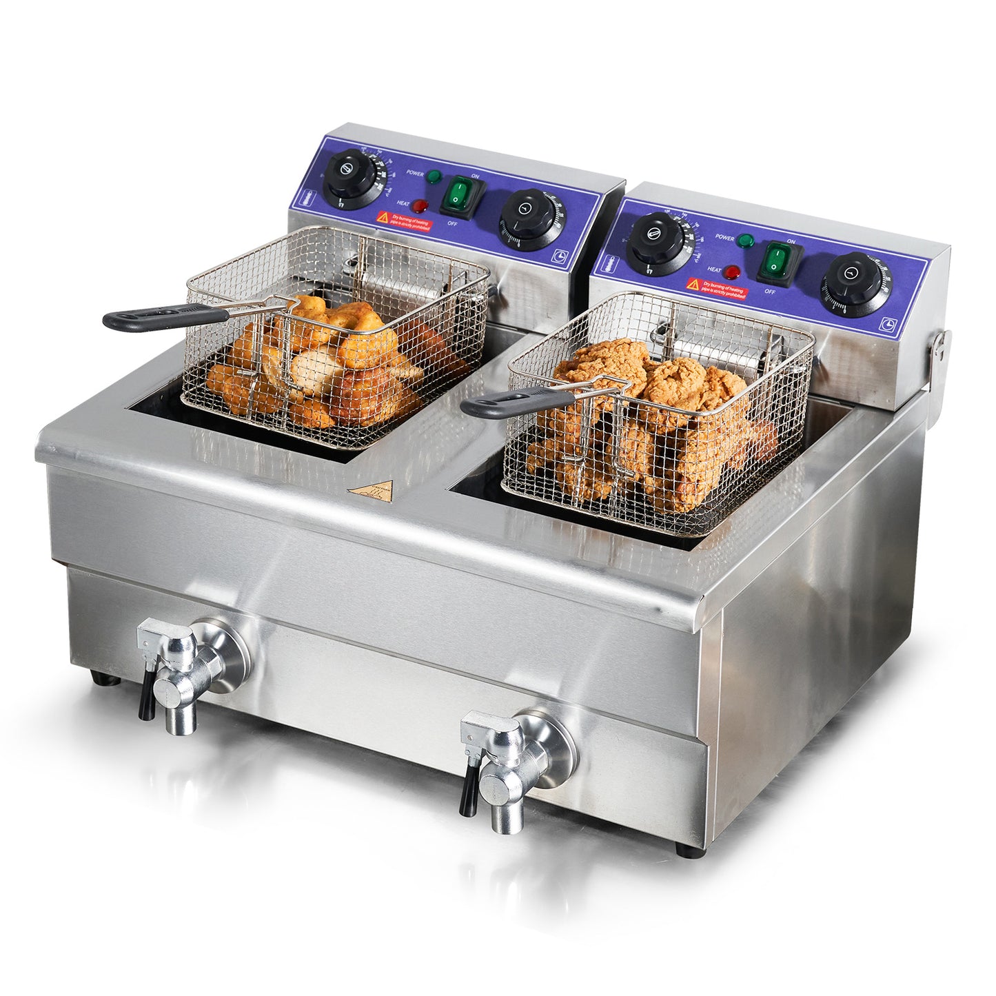 SucceBuy Electric Deep Fryer With Dual Removable Tanks