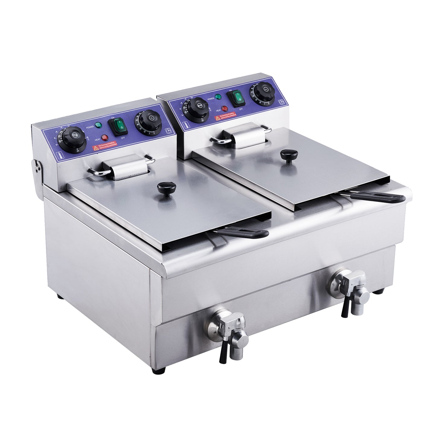 SucceBuy Electric Deep Fryer With Dual Removable Tanks