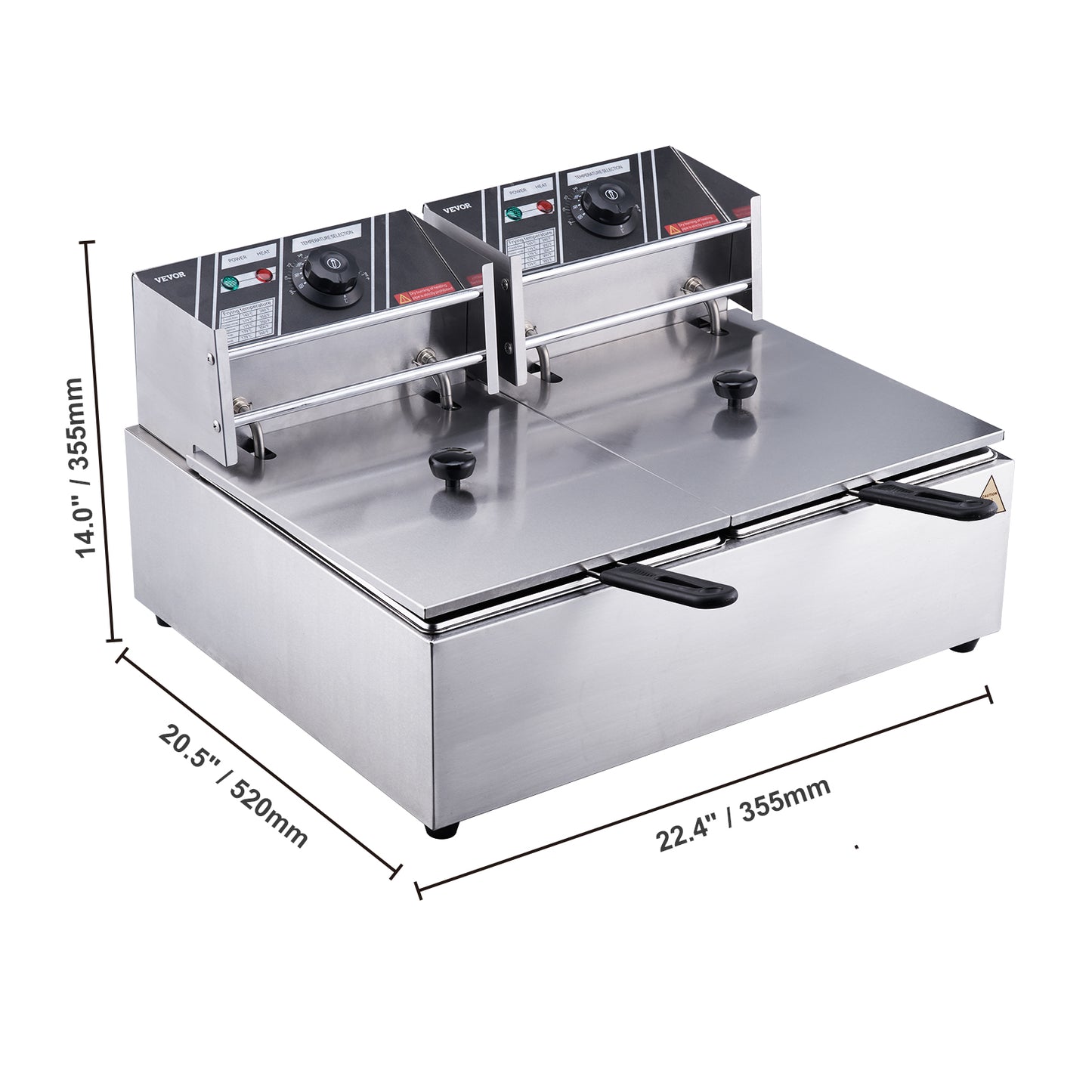 SucceBuy Twin Basket Electric Deep Fryer Commercial Countertop