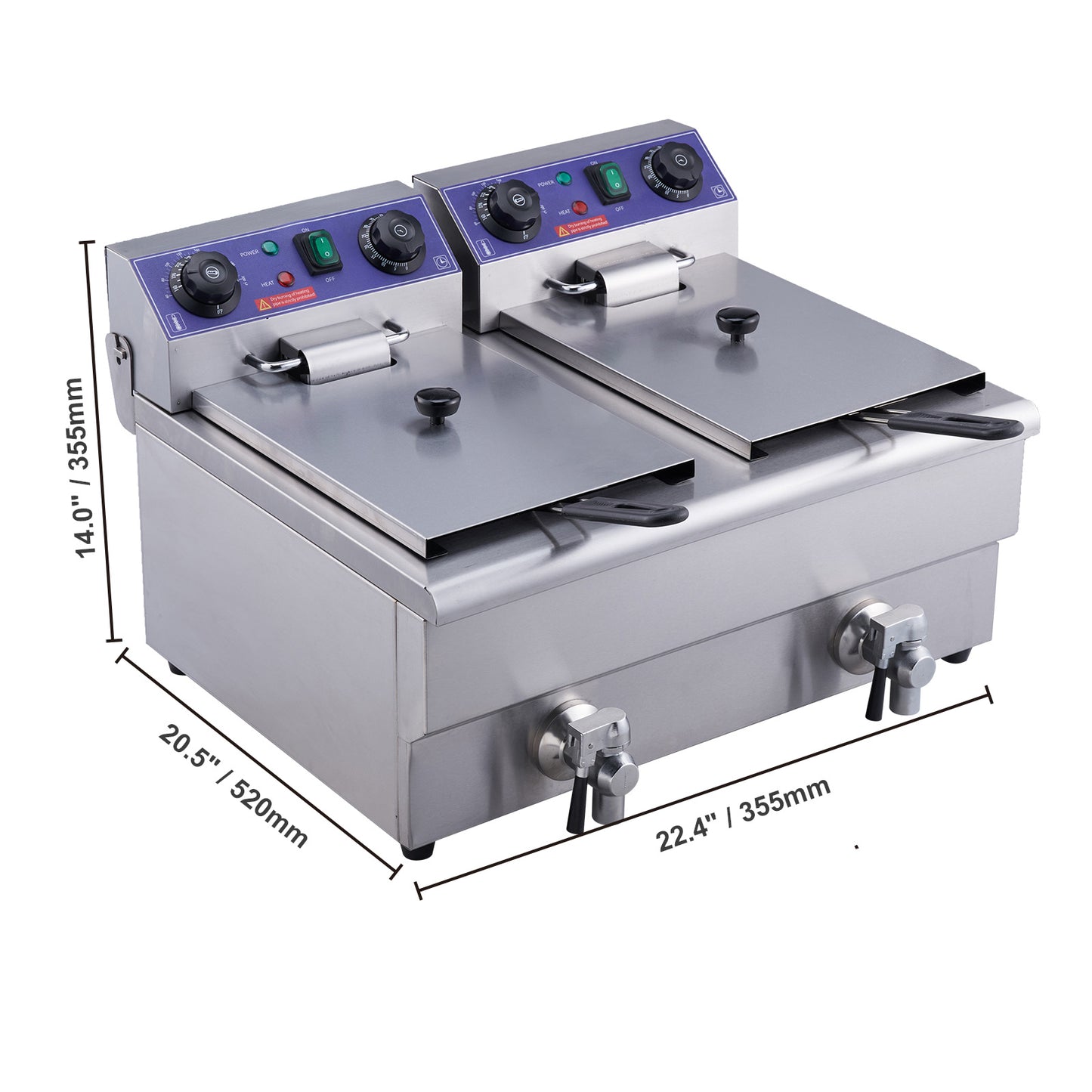 SucceBuy Electric Deep Fryer With Dual Removable Tanks