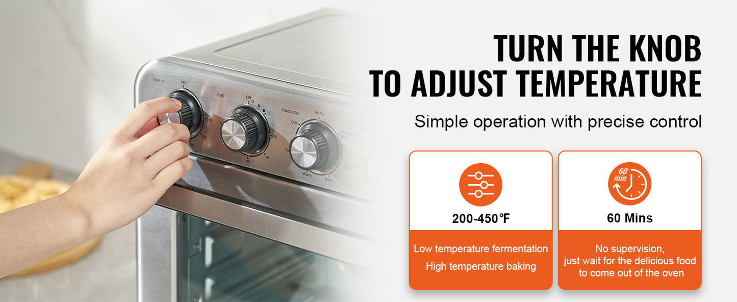 SucceBuy Air Fryer Toaster Oven Stainless Steel Countertop Combo